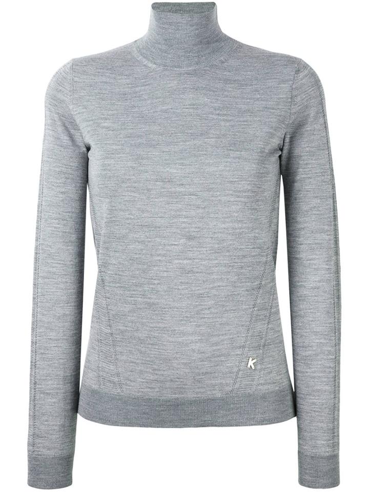 Kenzo Funnel Neck Jumper, Women's, Size: Large, Grey, Wool