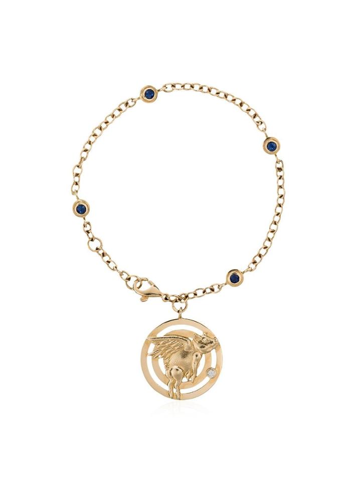 Retrouvai 14k Yellow Gold Flying Pig Bracelet - Metallic