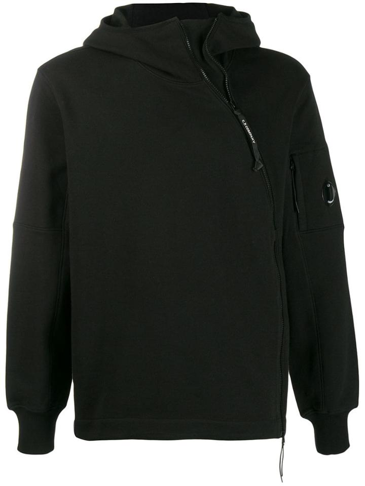 Cp Company Zip Front Hoodie - Black