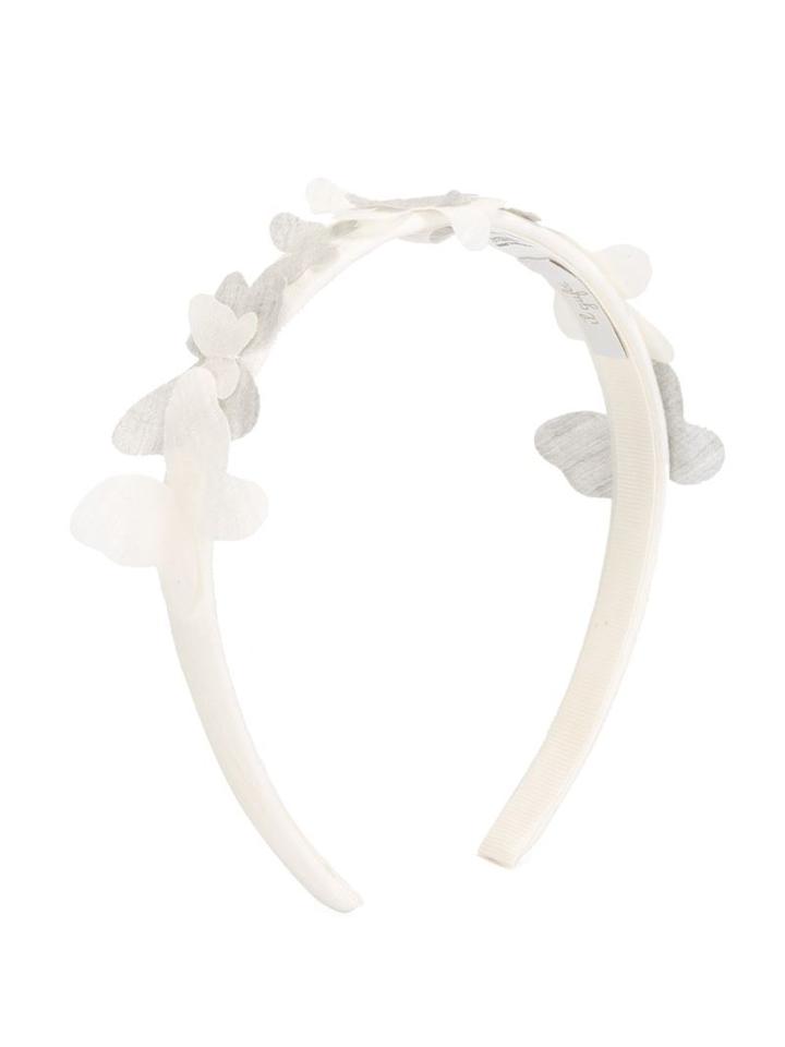 Il Gufo Butterfly Applique Headband, Girl's, White