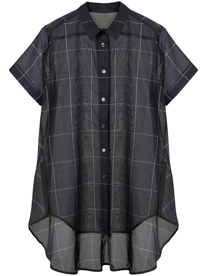 Sacai Checked Organza Shirt - Blue