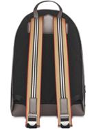Burberry Heritage Stripe Detail Nylon Backpack - Black