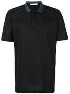Low Brand Contrast Collar Polo Shirt - Black