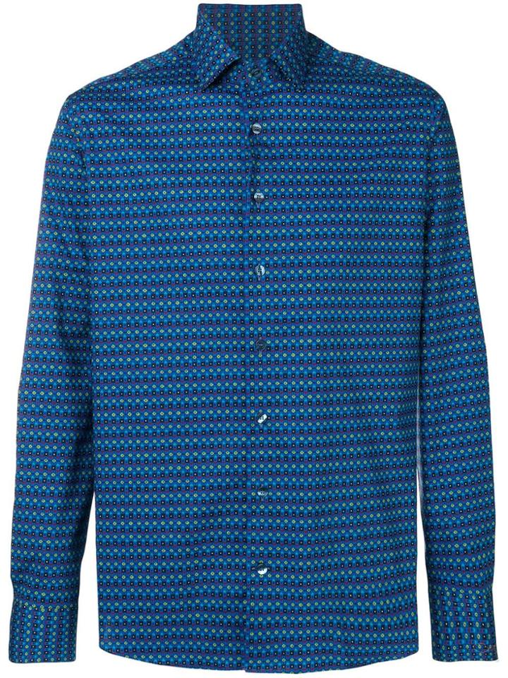 Etro Micro Printing Shirt - Blue