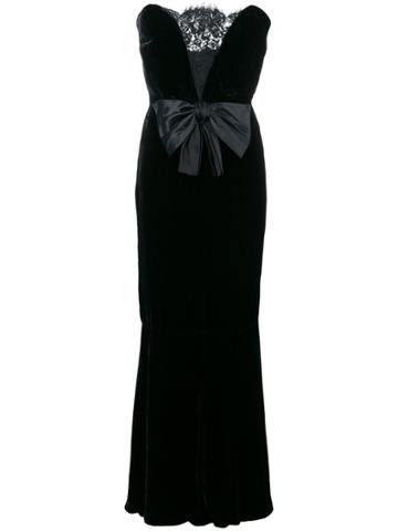 Yves Saint Laurent Vintage Bow Strapless Maxi Dress - Black