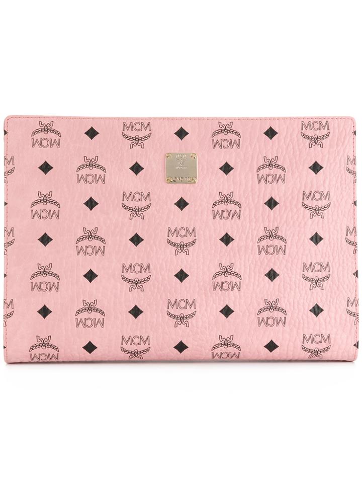 Mcm Logo Clutch - Pink & Purple