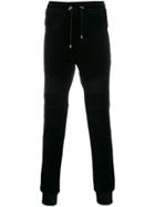 Balmain Biker Velour Track Pants - Black