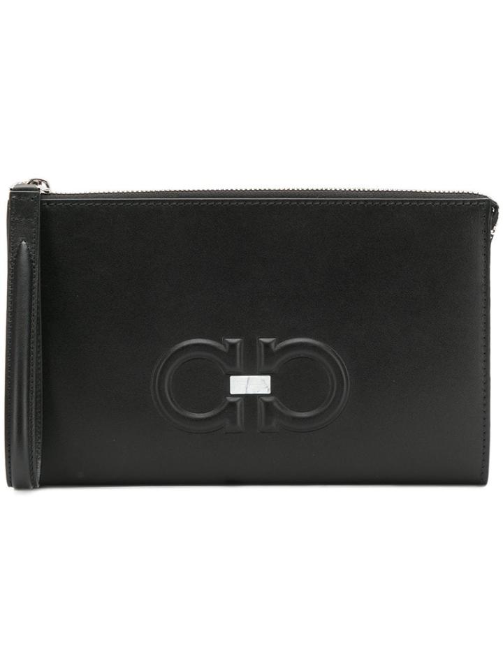 Salvatore Ferragamo Small Gancini Clutch - Black