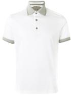 Canali Contrast Polo Shirt, Men's, Size: 50, White, Cotton