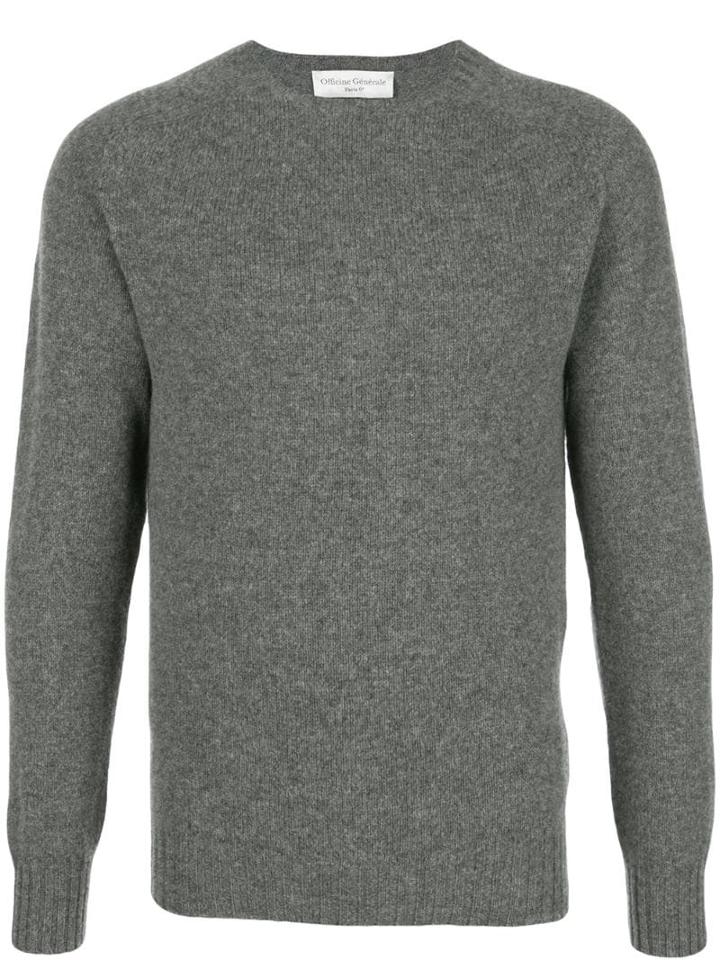 Officine Generale Knit Crew Neck Jumper - Grey