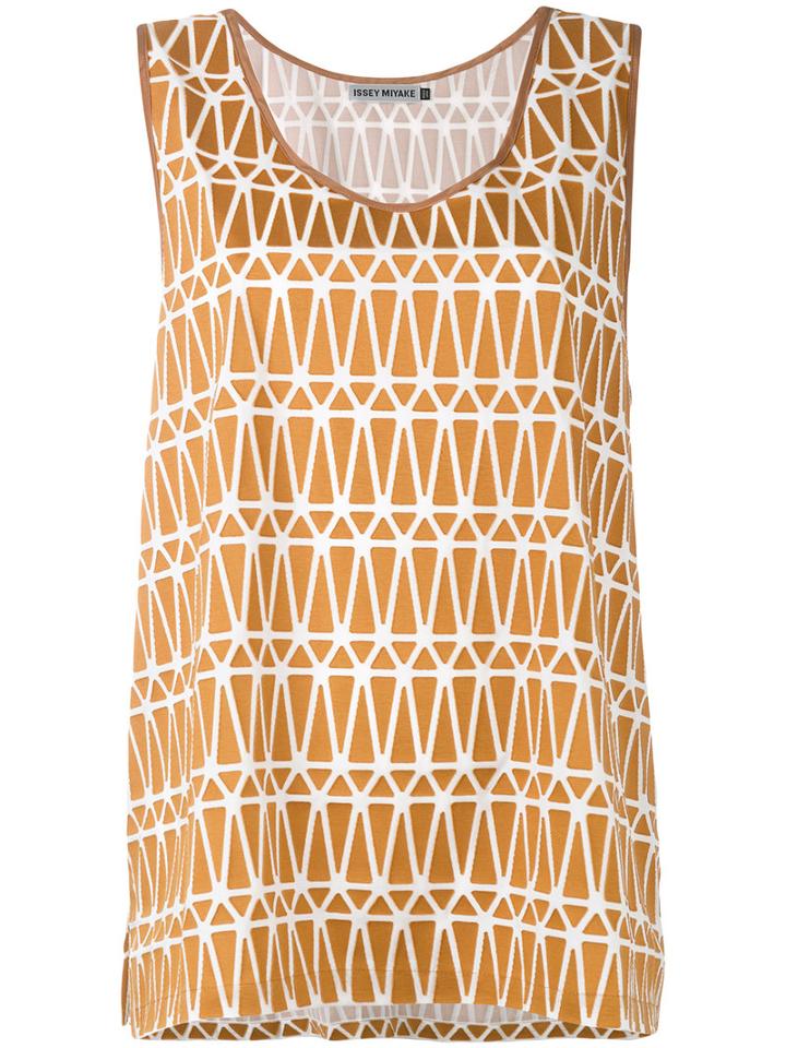 Issey Miyake - Printed Jersey Tank Top - Women - Cotton/polyester/lyocell - 2, White, Cotton/polyester/lyocell