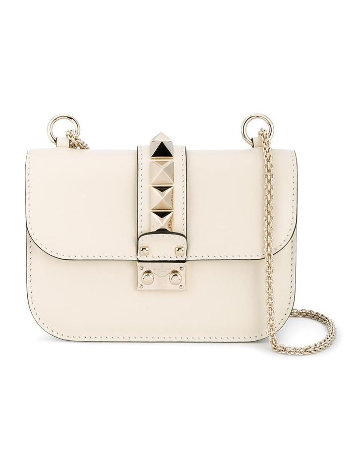 Valentino Valentino Garavani 'small Lock' Shoulder Bag, Women's, Nude/neutrals, Leather/metal/cotton