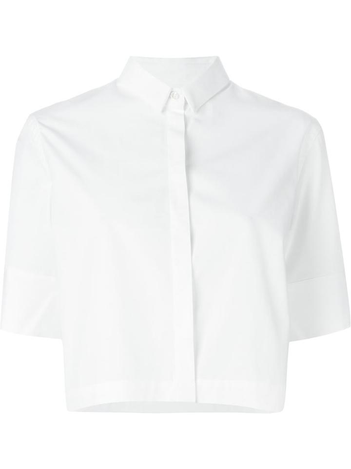 Won Hundred Cropped Boxy Shirt, Women's, Size: 36, White, Cotton