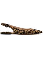 Gianvito Rossi Leopard Print Calf Hair Slingback Mules - Black
