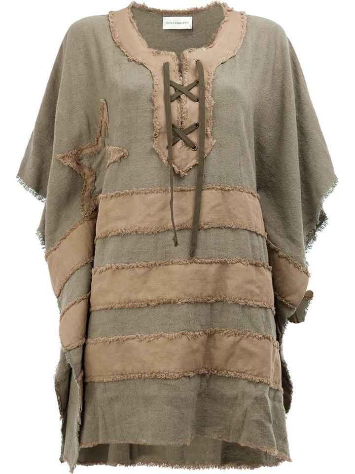 Faith Connexion Patchwork Kaftan Dress, Women's, Size: Xs, Green, Cotton/linen/flax