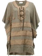 Faith Connexion Patchwork Kaftan Dress, Women's, Size: Xs, Green, Cotton/linen/flax