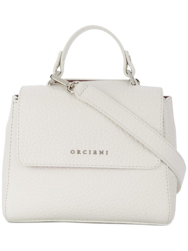 Orciani Small Boxy Logo Shoulder Bag - White