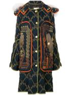 Peter Pilotto Quilted Long Hooded Coat - Blue
