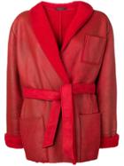 A.n.g.e.l.o. Vintage Cult 1970's Shearling Belted Coat - Red