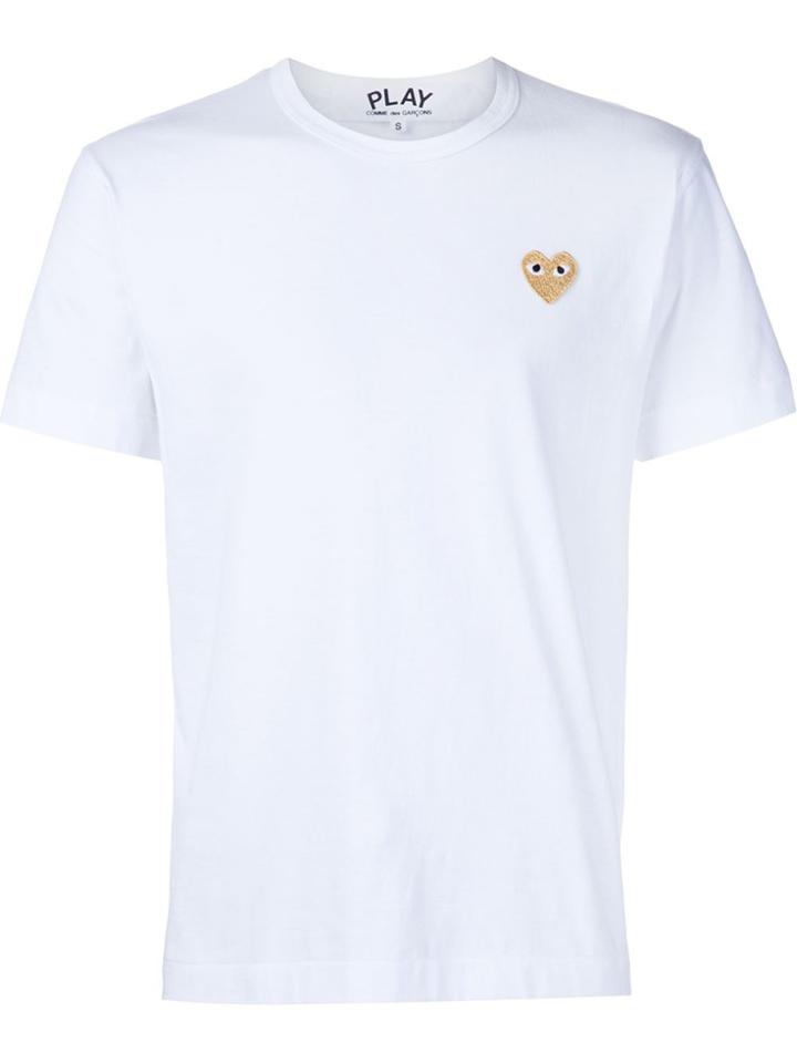 Comme Des Garçons Play Heart Application T-shirt - White