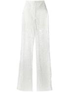 Elie Saab Floral Lace Trousers, Women's, Size: 36, White, Cotton/polyamide/spandex/elastane/silk