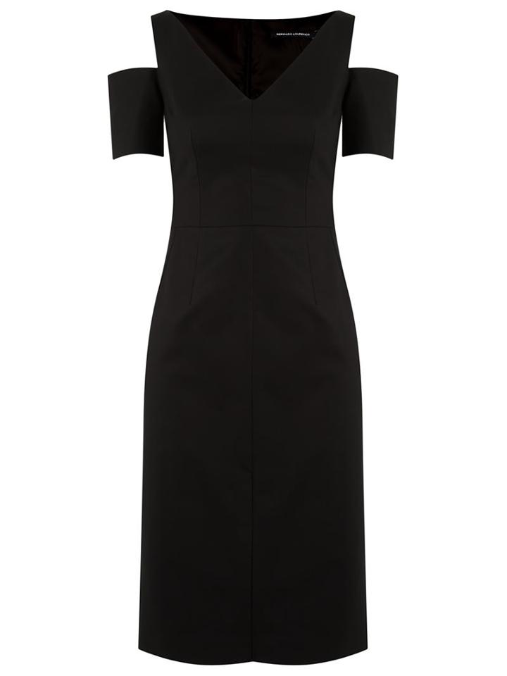 Reinaldo Lourenço Panelled Dress, Women's, Size: 38, Black, Cotton/spandex/elastane