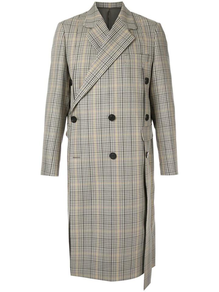 Wooyoungmi Check Coat - Brown