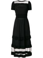 Red Valentino Sheer Panels Dress - Black
