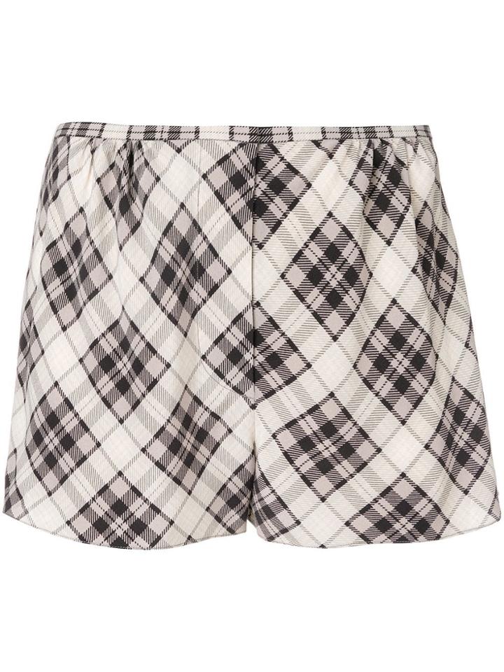 Marc Jacobs Plaid Short Shorts - Grey