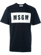 Msgm Logo Print T-shirt, Men's, Size: L, Black, Cotton