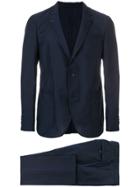 Salvatore Ferragamo Striped Single-breasted Suit - Blue