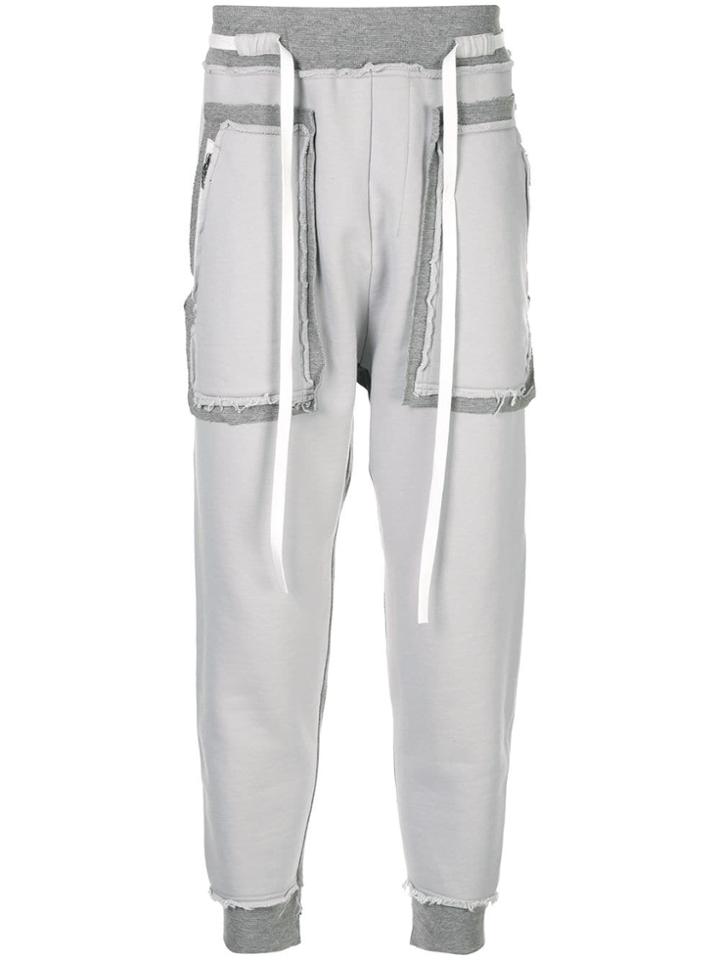 Carpe Diem Distressed Track Pants - Grey