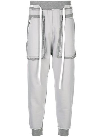 Carpe Diem Distressed Track Pants - Grey