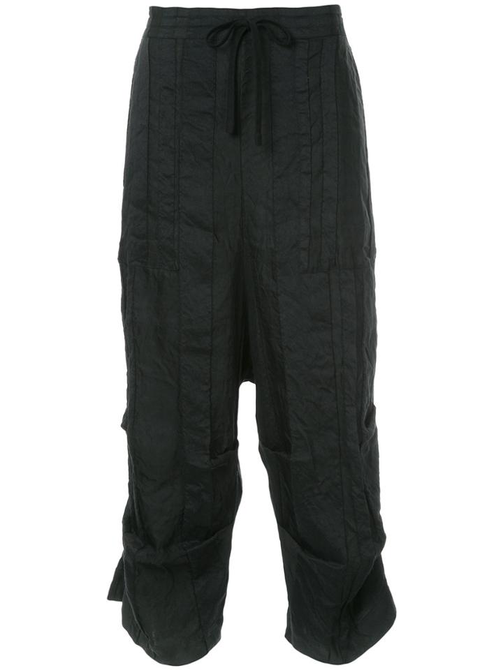 Forme D'expression Cropped Panel Trousers - Black