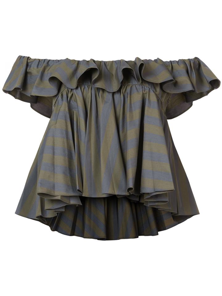 Tome Off-shoulder Ruffle Top - Green