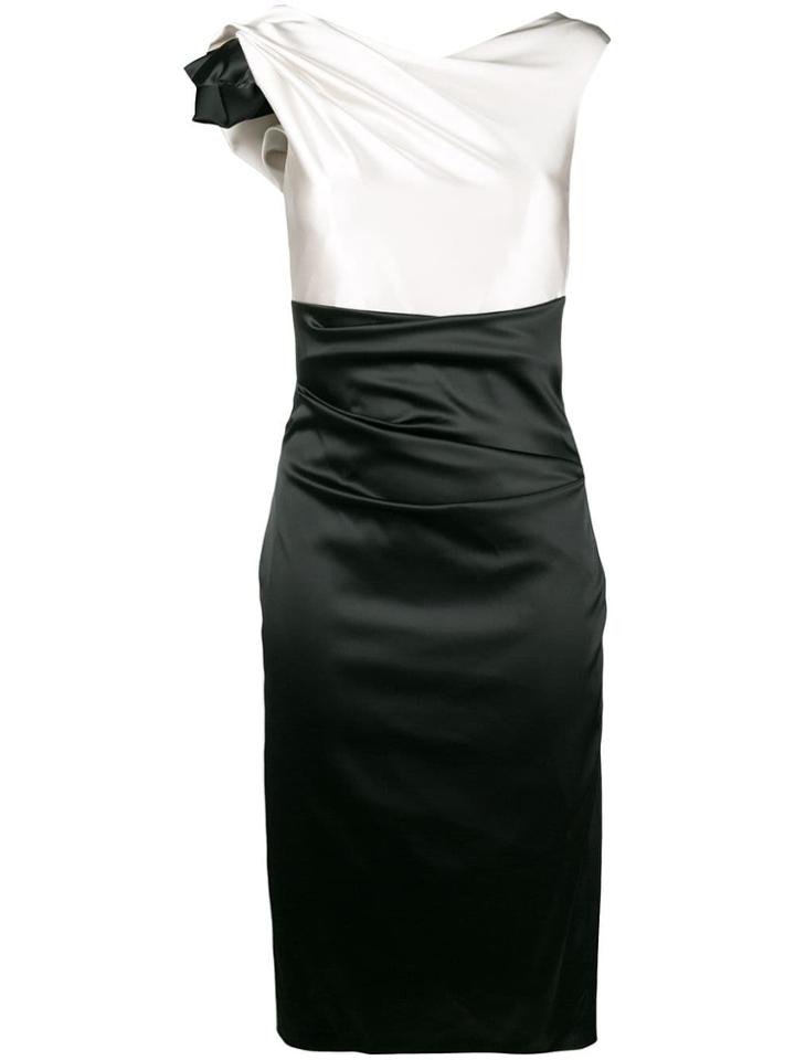 Talbot Runhof Two-tone Fitted Dress - White