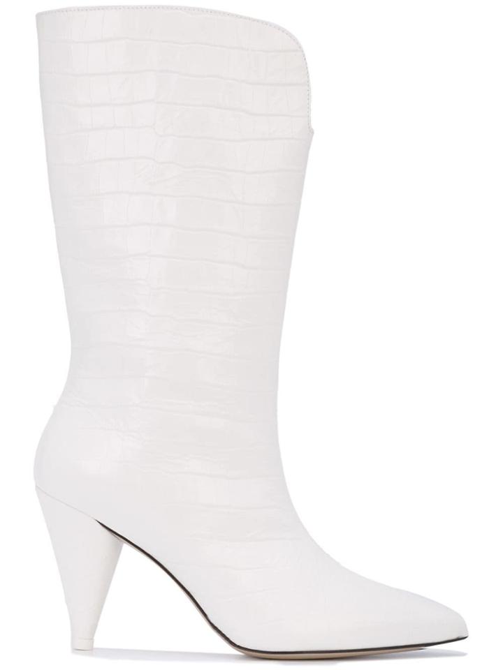 Attico Pointed Toe Boots - White