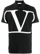 Valentino Deconstructed Vlogo Polo Shirt - Black