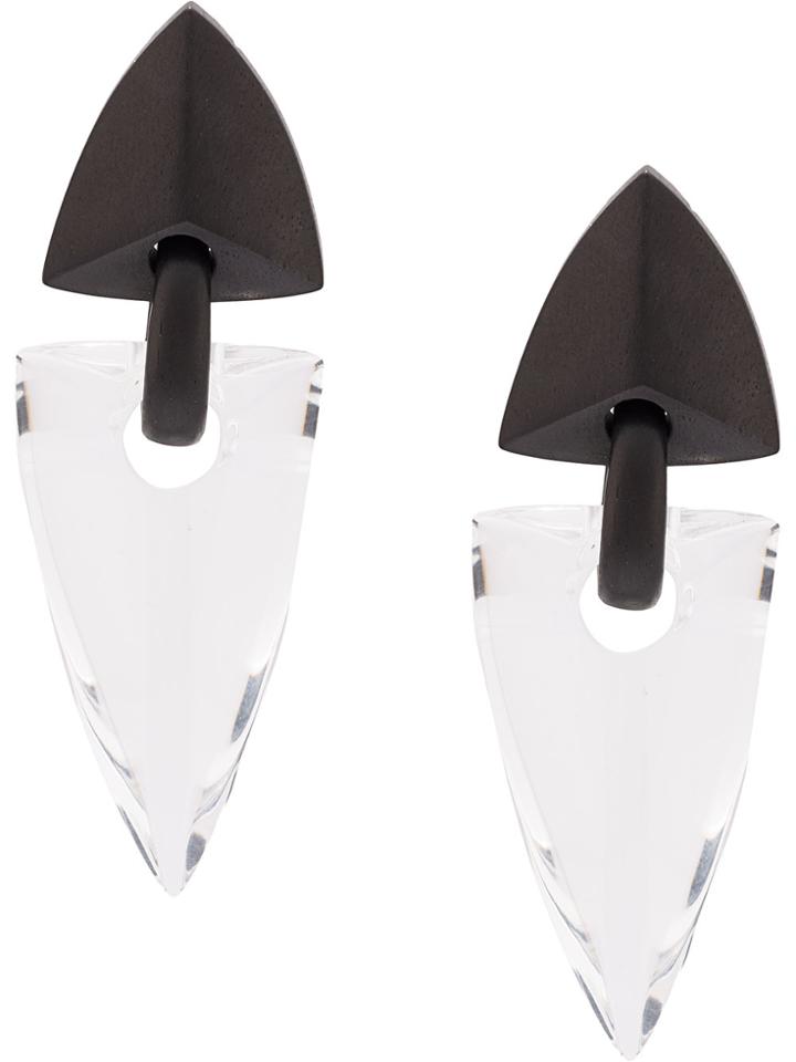 Monies Contrast Arrow Earrings - Black