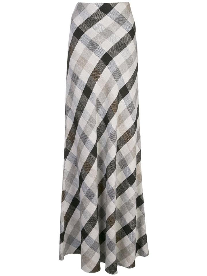 Rosetta Getty Hamper Check Maxi Skirt - Grey