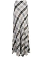 Rosetta Getty Hamper Check Maxi Skirt - Grey