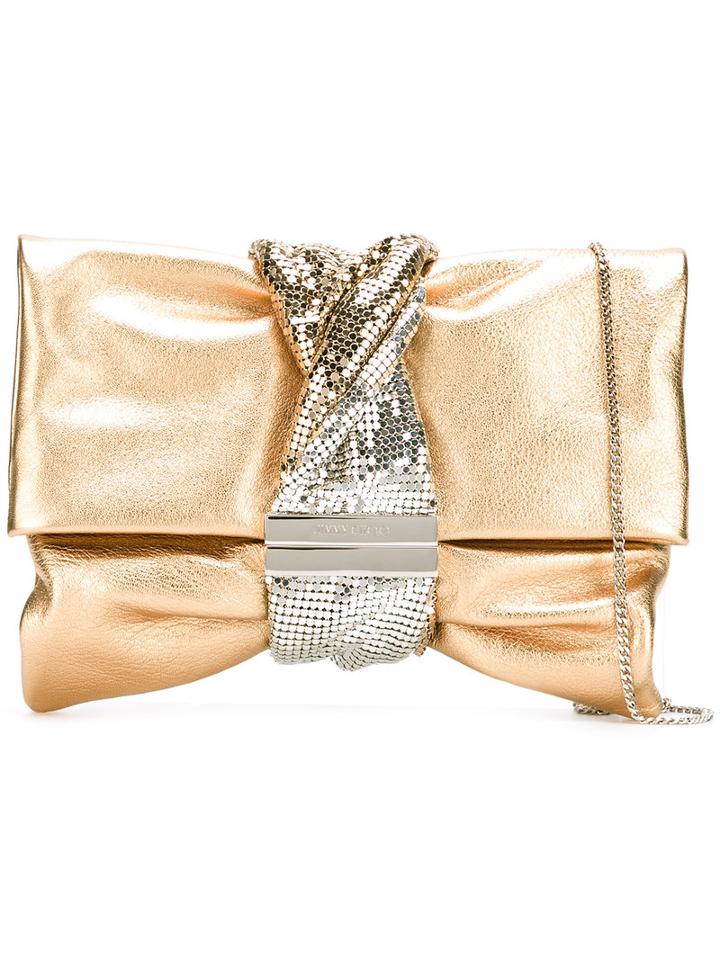 Jimmy Choo Chandra Clutch, Women's, Grey, Calf Leather