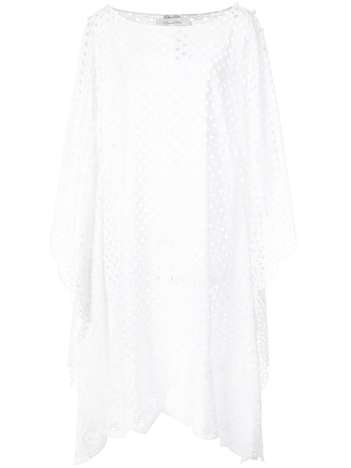 Oscar De La Renta Embroidered Beach Dress - White