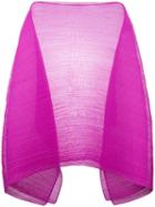 Pleats Please By Issey Miyake Oversize Plain Sheer Cape, Women's, Pink/purple, Polyester