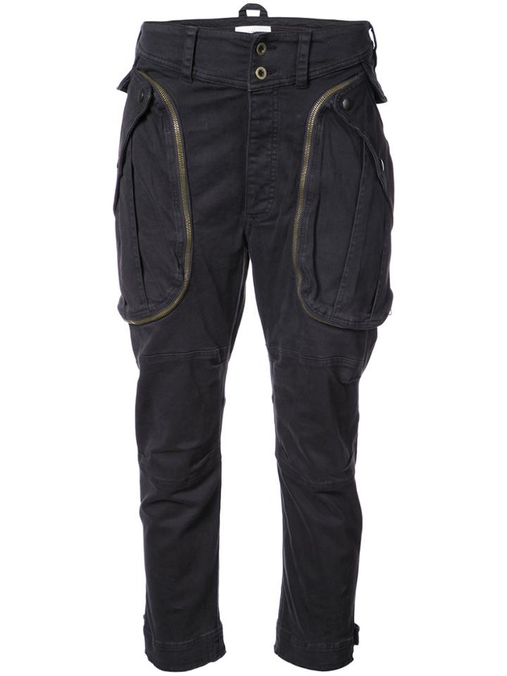 Faith Connexion Cropped Cargo Trousers - Black