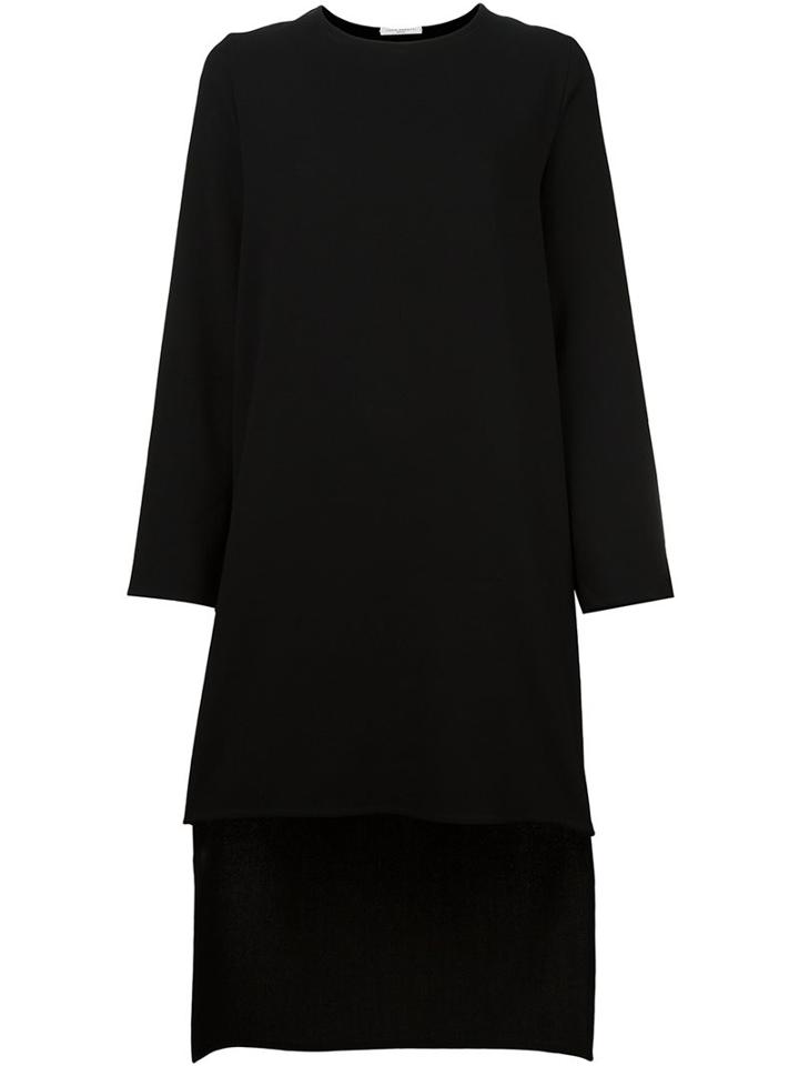 Lucio Vanotti Tail Shift Dress, Women's, Size: 1, Black, Virgin Wool