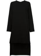 Lucio Vanotti Tail Shift Dress, Women's, Size: 1, Black, Virgin Wool