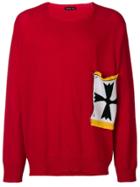 Riccardo Comi Patch Crew Neck Sweater - Red