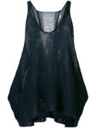 Stella Mccartney - Distressed Knit Vest - Women - Linen/flax - 38, Women's, Blue, Linen/flax