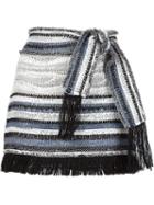 Derek Lam 10 Crosby Frayed Hem Striped Skirt